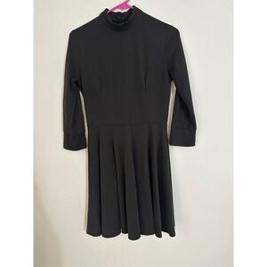 Altard State Black Mock Neck Fit Flare Long Sleeve Dress Size‎ Small